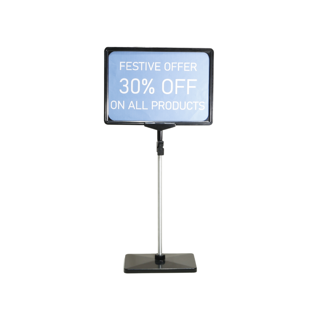 Infomate Adjustable Fra Floor Sign Stand, Vertical & Horizontal Display