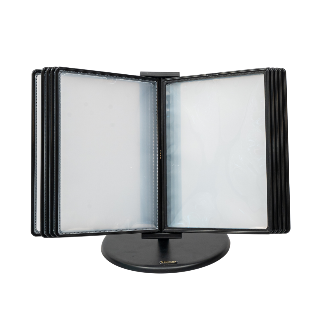 Infomate Adjustable Document Display Desk Display Unit A4 with 10 PP Folders