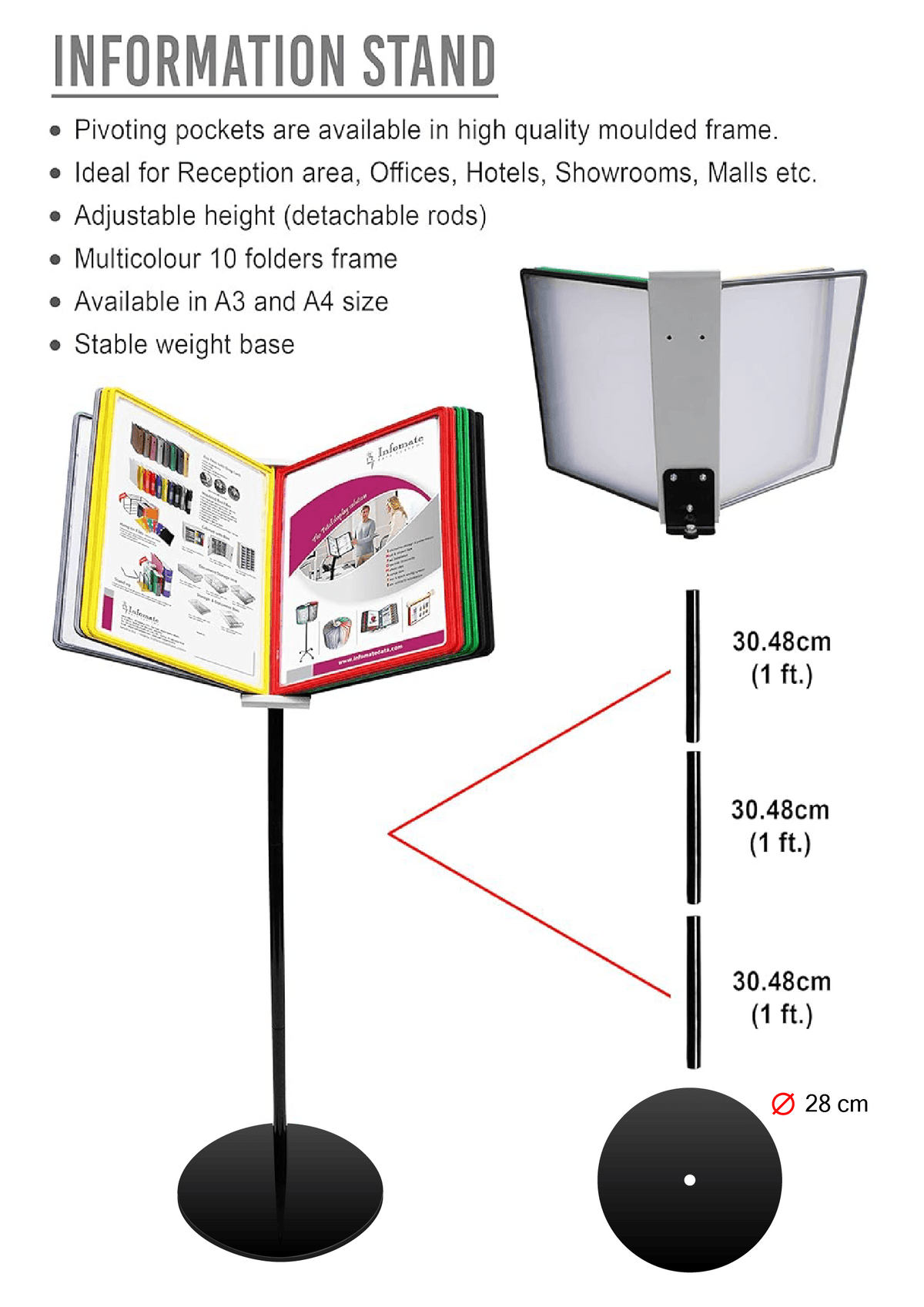 Infomate A4 size Information | Multi-Frame Document Display for Offices, Factories, Showrooms & Public Areas