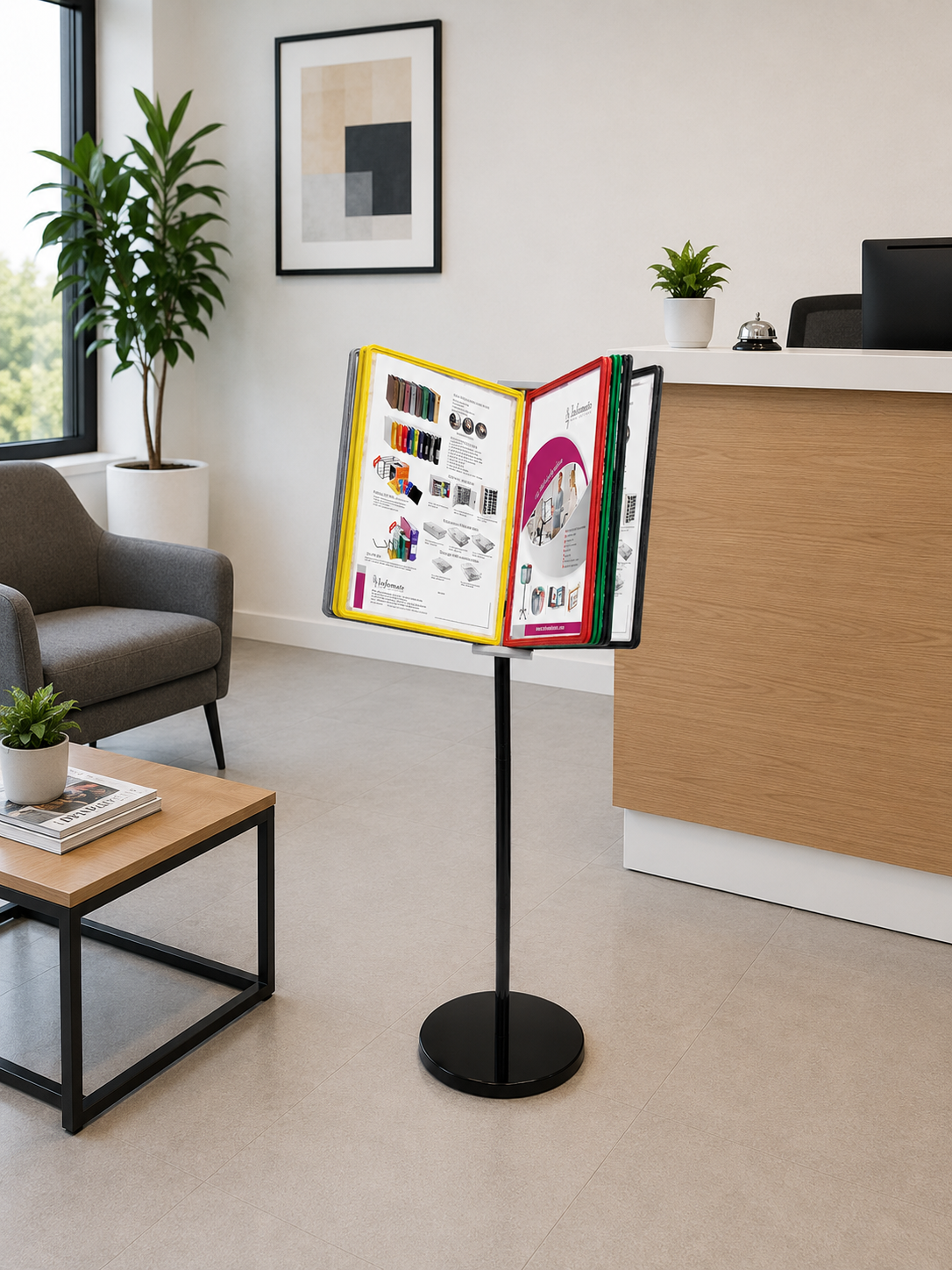 Infomate A4 size Information | Multi-Frame Document Display for Offices, Factories, Showrooms & Public Areas