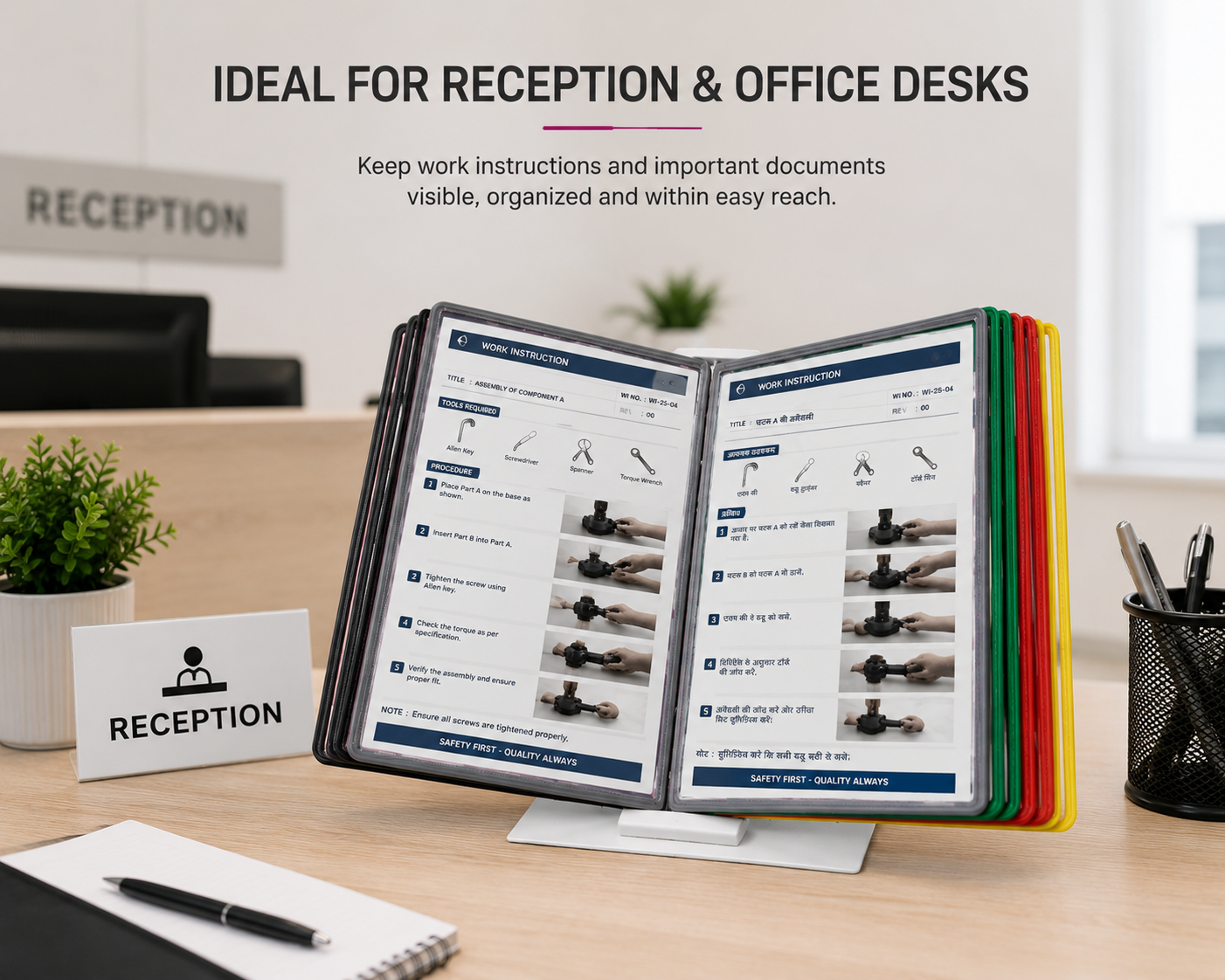 Infomate A3 Tabletop Document Display Unit | Desktop Display Stand