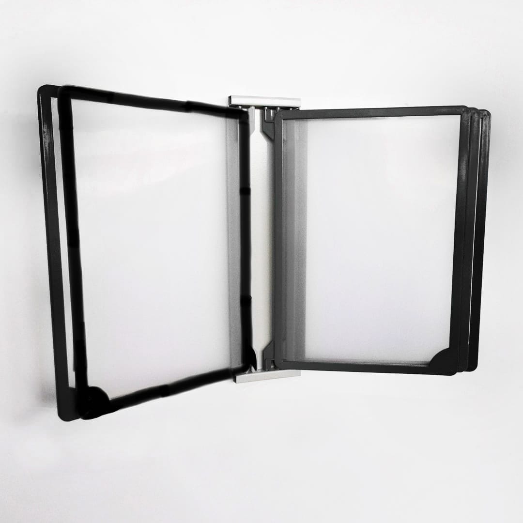 Infomate Supreme Wall Display Unit with Pivoting Display Pockets A3 with 5 folders
