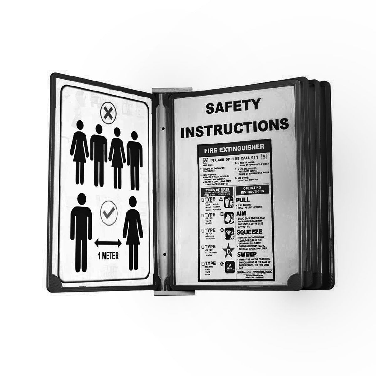 Infomate Supreme Wall Display Unit with Pivoting Display Pockets A3 with 5 folders