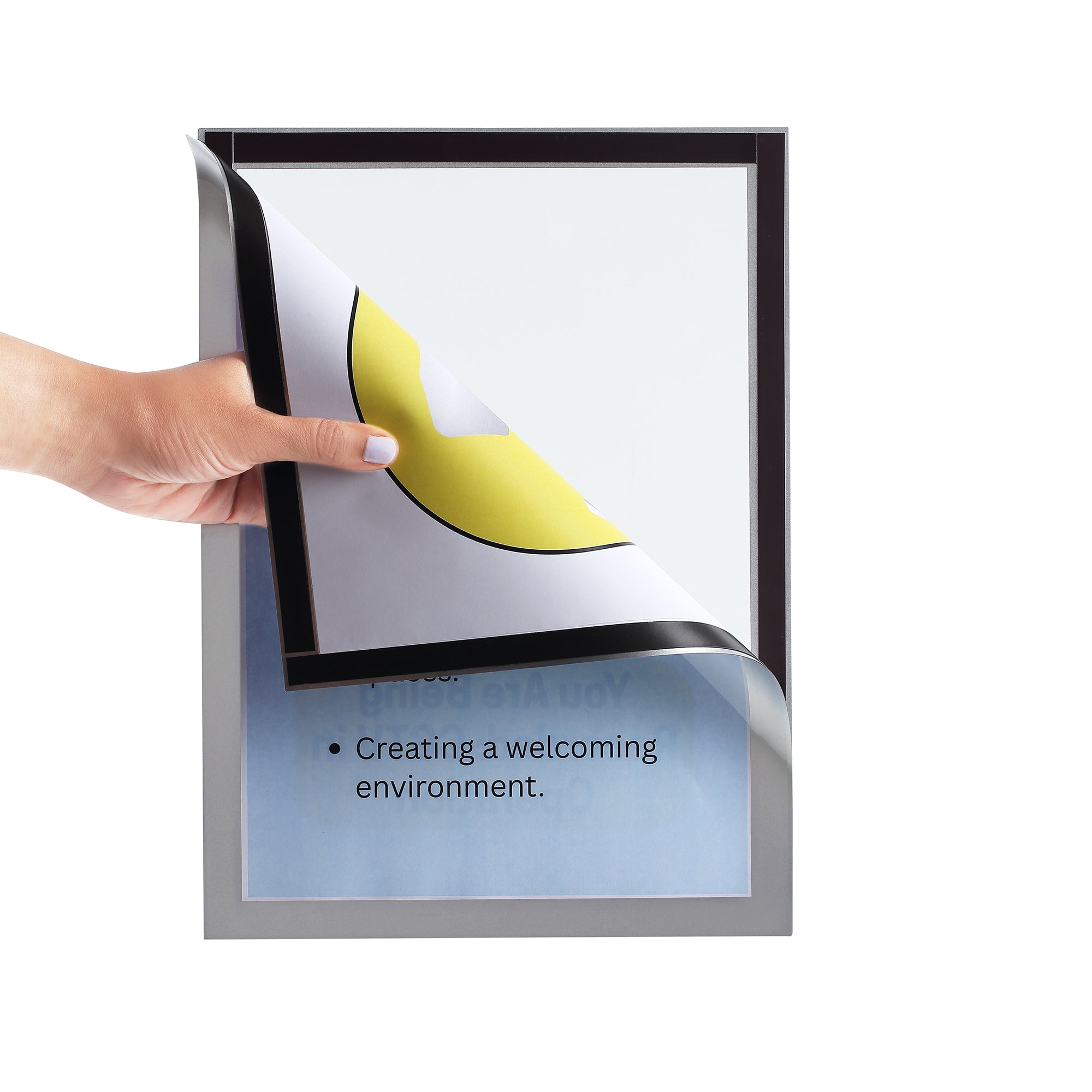 Infomate Two-Way View Glass Display Pocket | Peel & Stick Reusable Document Holder (Pack of 3)