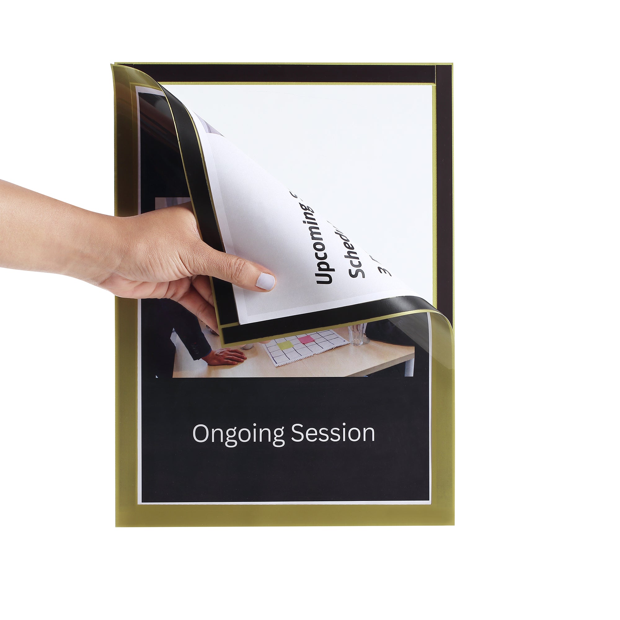 Infomate Two-Way View Glass Display Pocket | Peel & Stick Reusable Document Holder (Pack of 3)