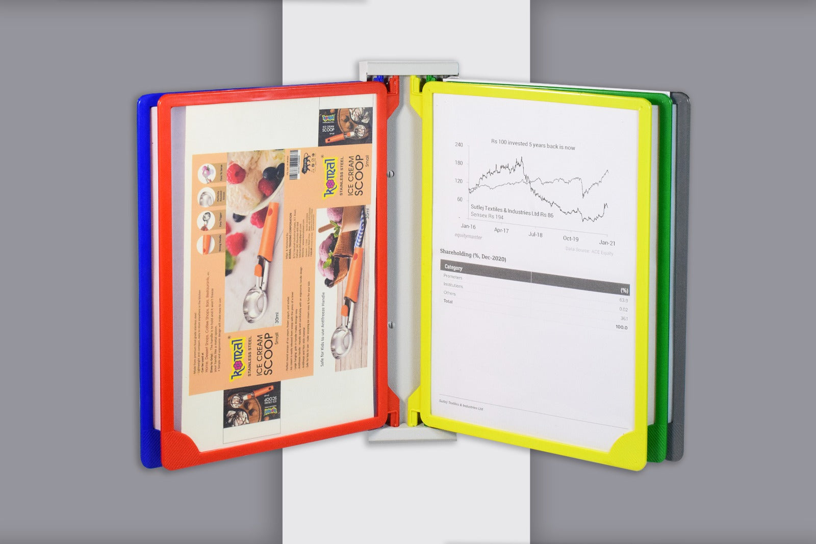 Infomate Supreme Wall Display Unit with Pivoting Display Pockets A4 with 5 folders