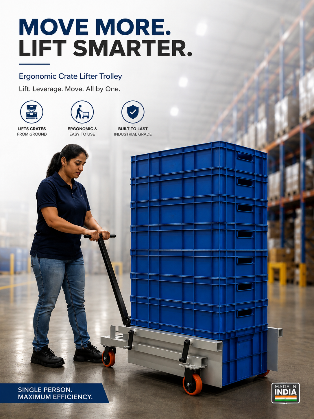 Hercules Crate Jack | Heavy Duty Crate Lifting & Transport Trolley