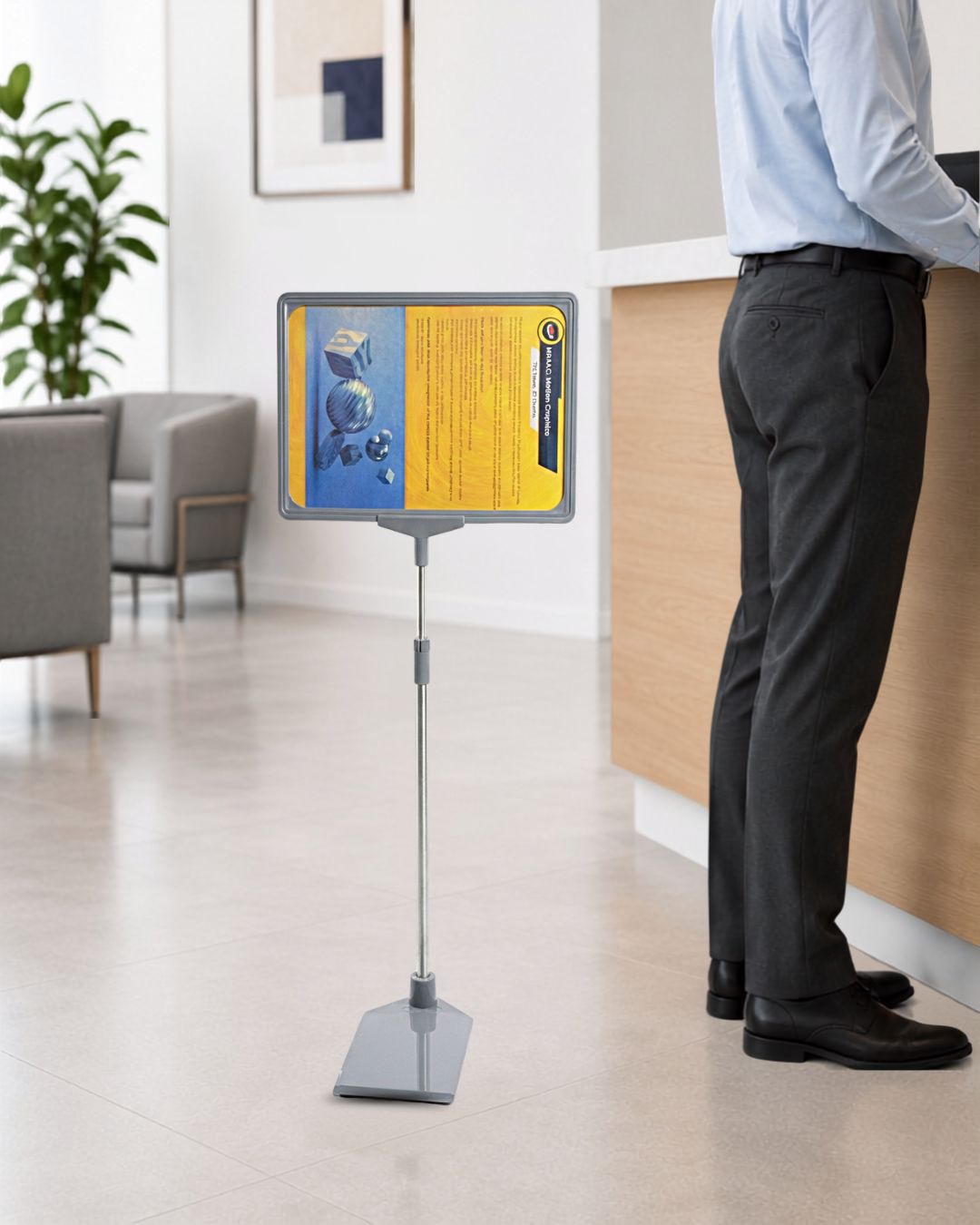 Infomate FRA Stand Adjustable Floor Sign Holder Display Stand