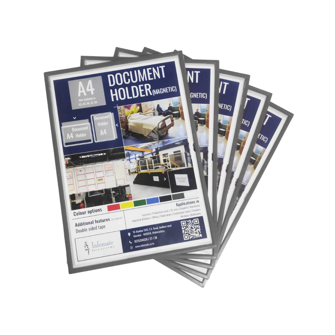 Infomate Magnetic Document Holder | A4 Display Frame for Iron Metallic Surfaces