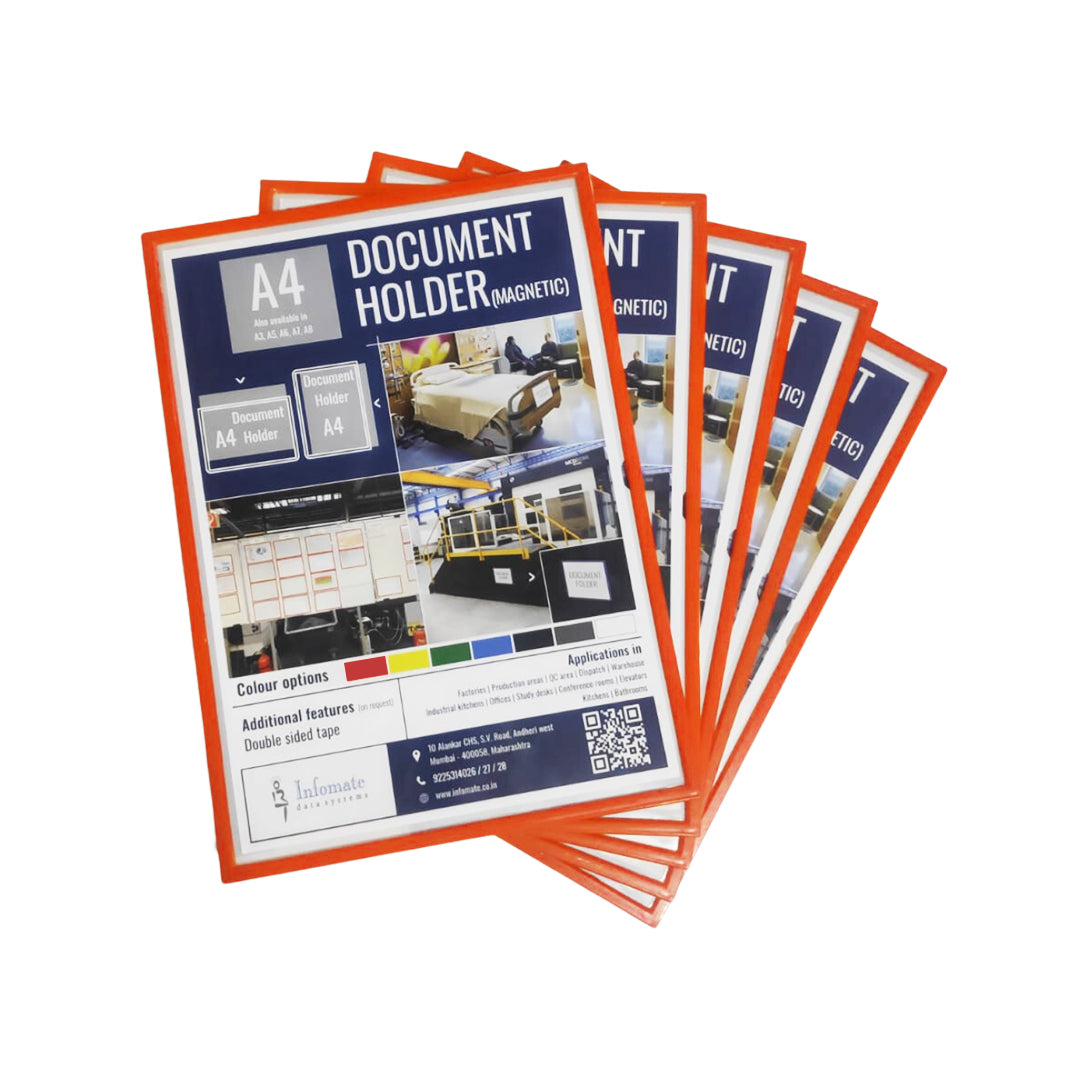 Infomate Magnetic Document Holder | A4 Display Frame for Iron Metallic Surfaces