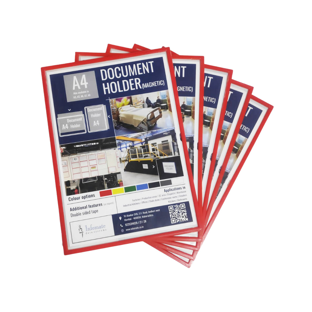 Infomate Magnetic Document Holder | A4 Display Frame for Iron Metallic Surfaces