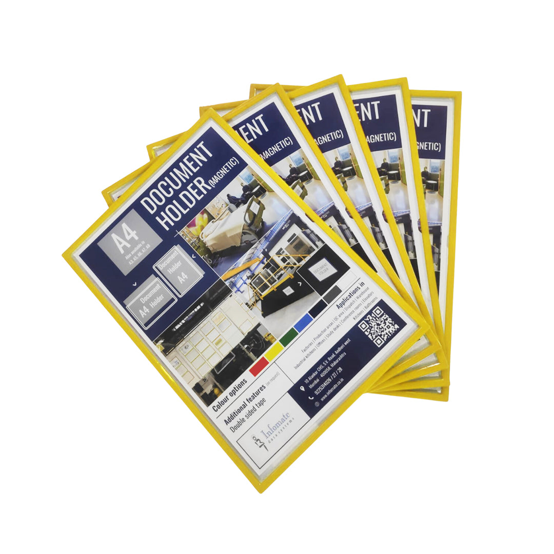 Infomate Magnetic Document Holder | A4 Display Frame for Iron Metallic Surfaces