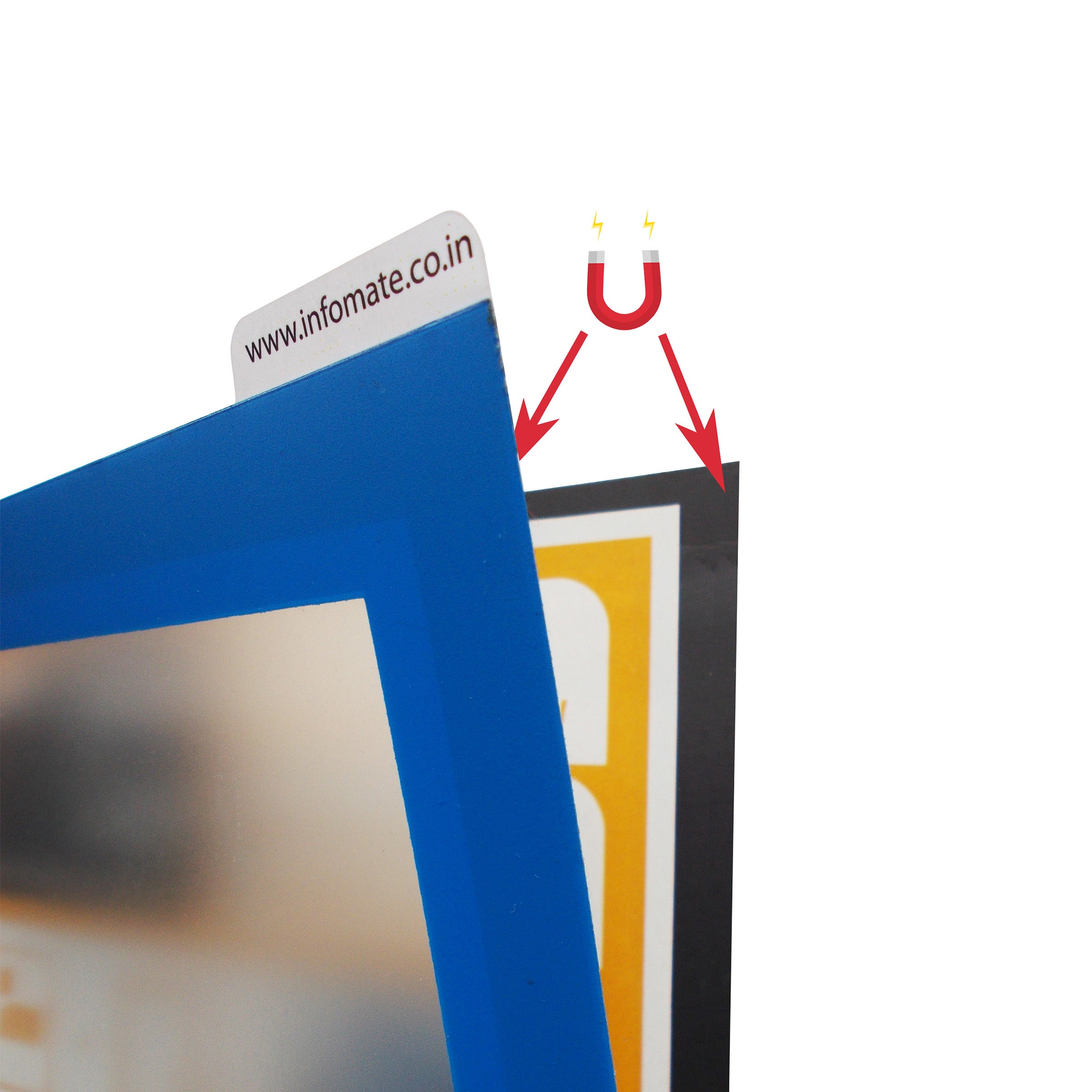 Infomate Peel & Stick A4 Document Holder (Pack of 3) – for Glass Surface